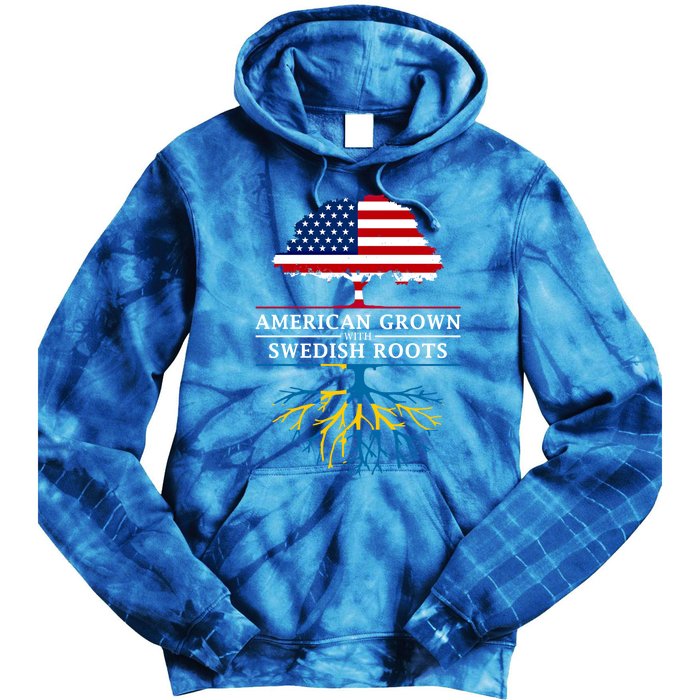 American Grown With Swedish Roots Gift Sweden Gift Tie Dye Hoodie