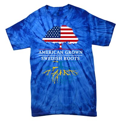 American Grown With Swedish Roots Gift Sweden Gift Tie-Dye T-Shirt