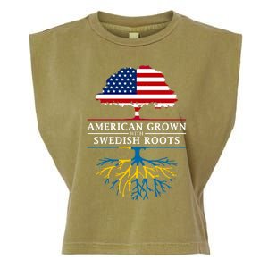 American Grown With Swedish Roots Gift Sweden Gift Garment-Dyed Women's Muscle Tee