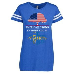 American Grown With Swedish Roots Gift Sweden Gift Enza Ladies Jersey Football T-Shirt