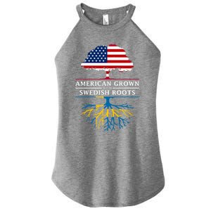 American Grown With Swedish Roots Gift Sweden Gift Women's Perfect Tri Rocker Tank