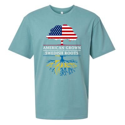 American Grown With Swedish Roots Gift Sweden Gift Sueded Cloud Jersey T-Shirt