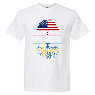 American Grown With Swedish Roots Gift Sweden Gift Garment-Dyed Heavyweight T-Shirt