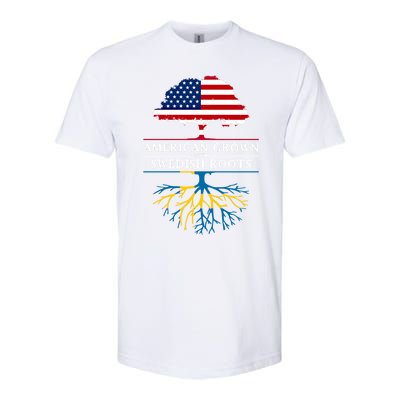 American Grown With Swedish Roots Gift Sweden Gift Softstyle CVC T-Shirt