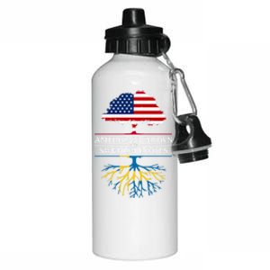 American Grown With Swedish Roots Gift Sweden Gift Aluminum Water Bottle