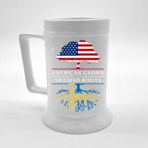 American Grown With Swedish Roots Gift Sweden Gift Beer Stein