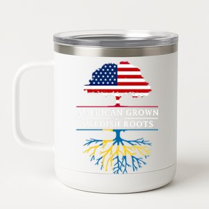 American Grown With Swedish Roots Gift Sweden Gift 12 oz Stainless Steel Tumbler Cup