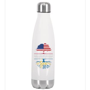 American Grown With Swedish Roots Gift Sweden Gift Stainless Steel Insulated Water Bottle