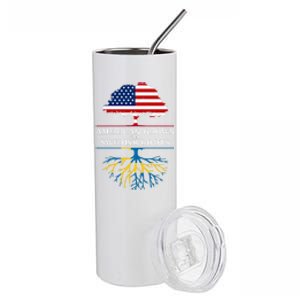 American Grown With Swedish Roots Gift Sweden Gift Stainless Steel Tumbler