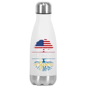 American Grown With Swedish Roots Gift Sweden Gift Stainless Steel Insulated Water Bottle