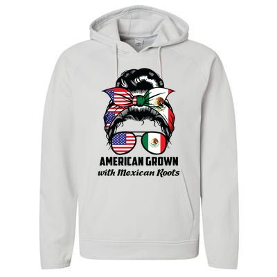 American Grown With Mexican Roots Mexican Performance Fleece Hoodie