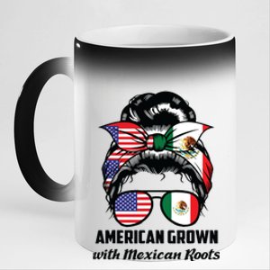 American Grown With Mexican Roots Mexican 11oz Black Color Changing Mug