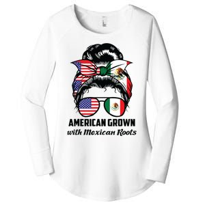 American Grown With Mexican Roots Mexican Women's Perfect Tri Tunic Long Sleeve Shirt