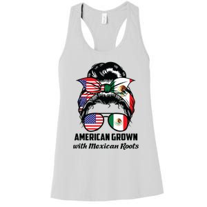 American Grown With Mexican Roots Mexican Women's Racerback Tank