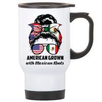 American Grown With Mexican Roots Mexican Stainless Steel Travel Mug