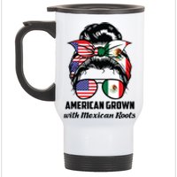 American Grown With Mexican Roots Mexican Stainless Steel Travel Mug