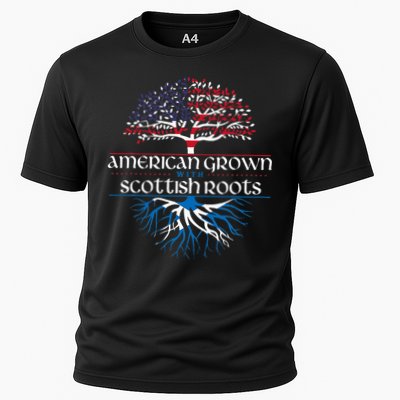 American Grown With Scottish Roots Scotland Pride Heritage Cooling Performance Crew T-Shirt