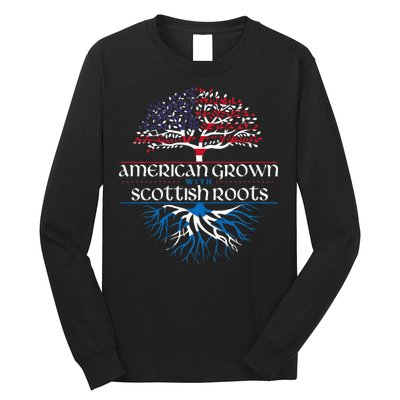 American Grown With Scottish Roots Scotland Pride Heritage Long Sleeve Shirt