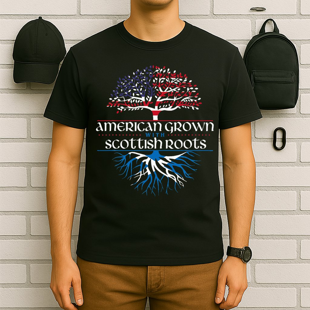 American Grown With Scottish Roots Scotland Pride Heritage T-Shirt