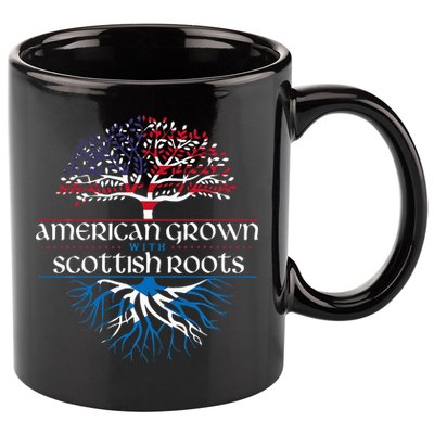 American Grown With Scottish Roots Scotland Pride Heritage 11oz C Handle Ceramic Mug
