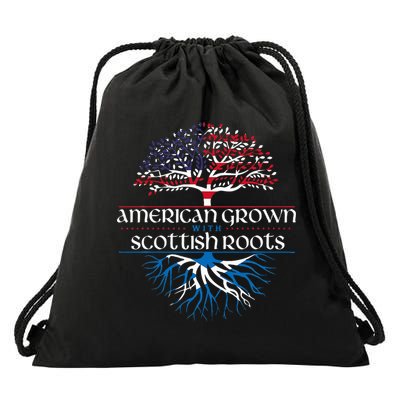 American Grown With Scottish Roots Scotland Pride Heritage Drawstring Bag