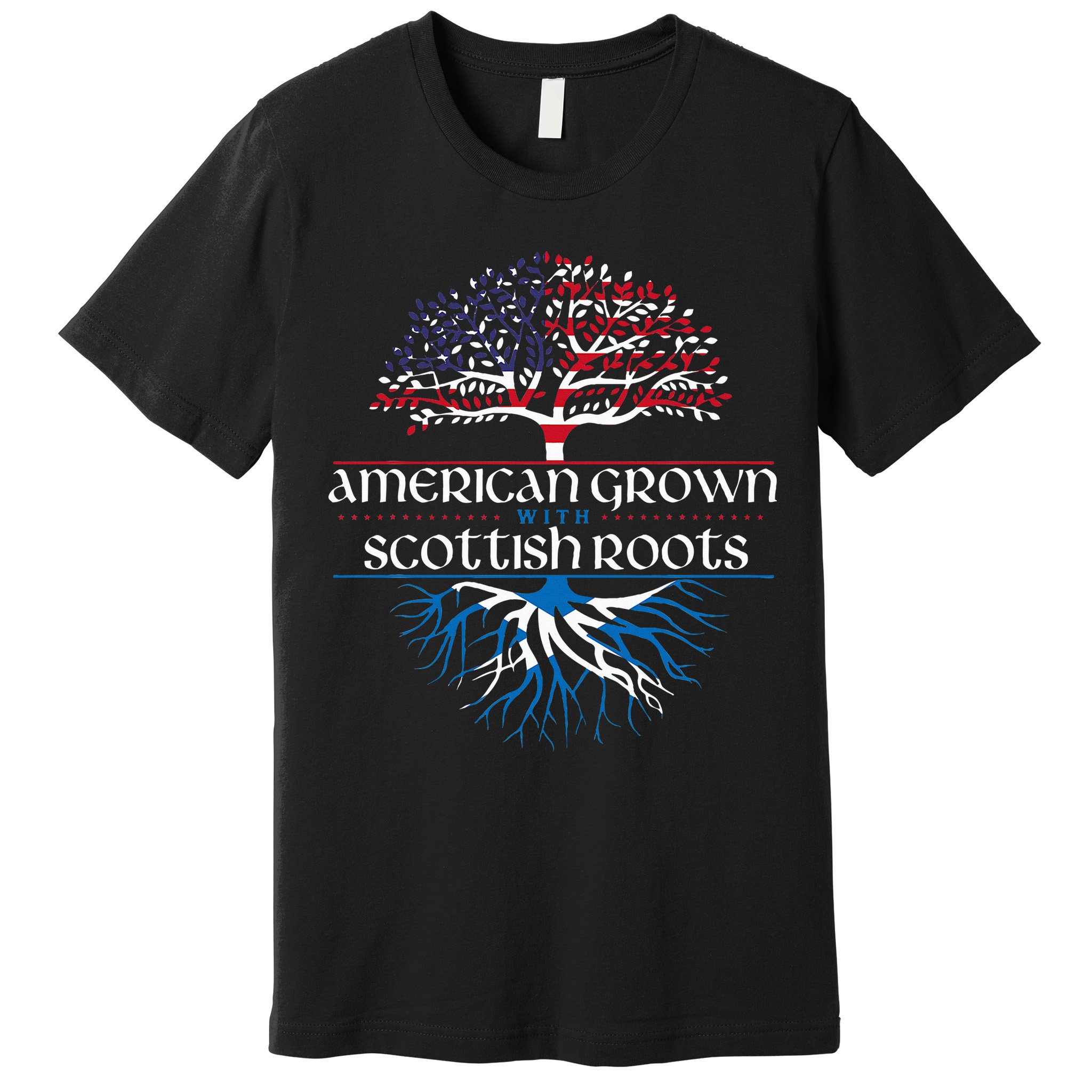 American Grown With Scottish Roots Scotland Pride Heritage Premium T-Shirt