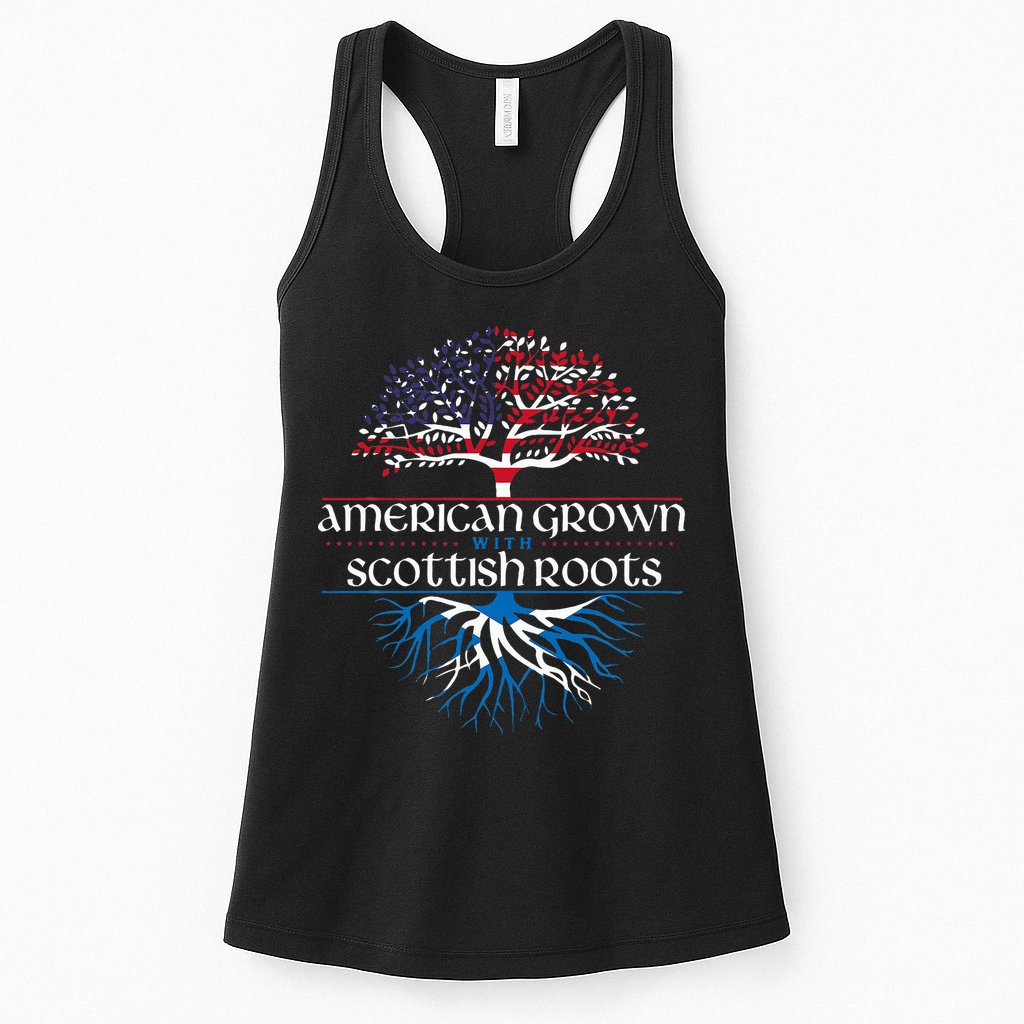 American Grown With Scottish Roots Scotland Pride Heritage Womens Tank Top