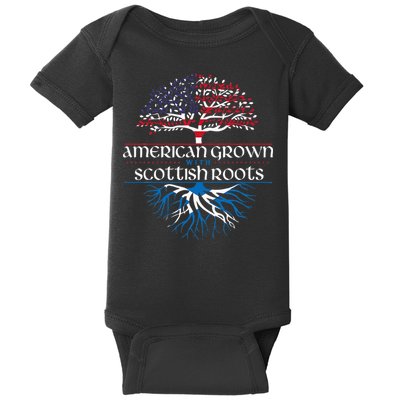 American Grown With Scottish Roots Scotland Pride Heritage Baby Bodysuit