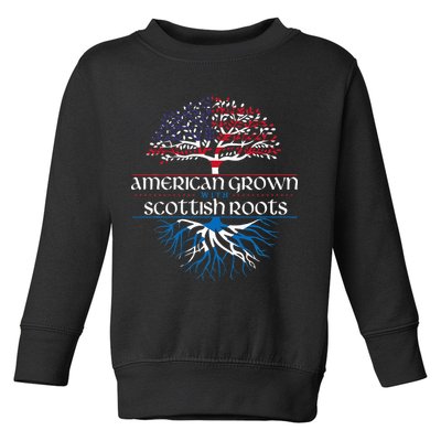 American Grown With Scottish Roots Scotland Pride Heritage Toddler Sweatshirt