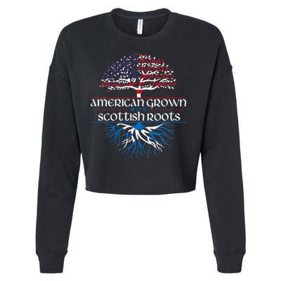 American Grown With Scottish Roots Scotland Pride Heritage Cropped Pullover Crew