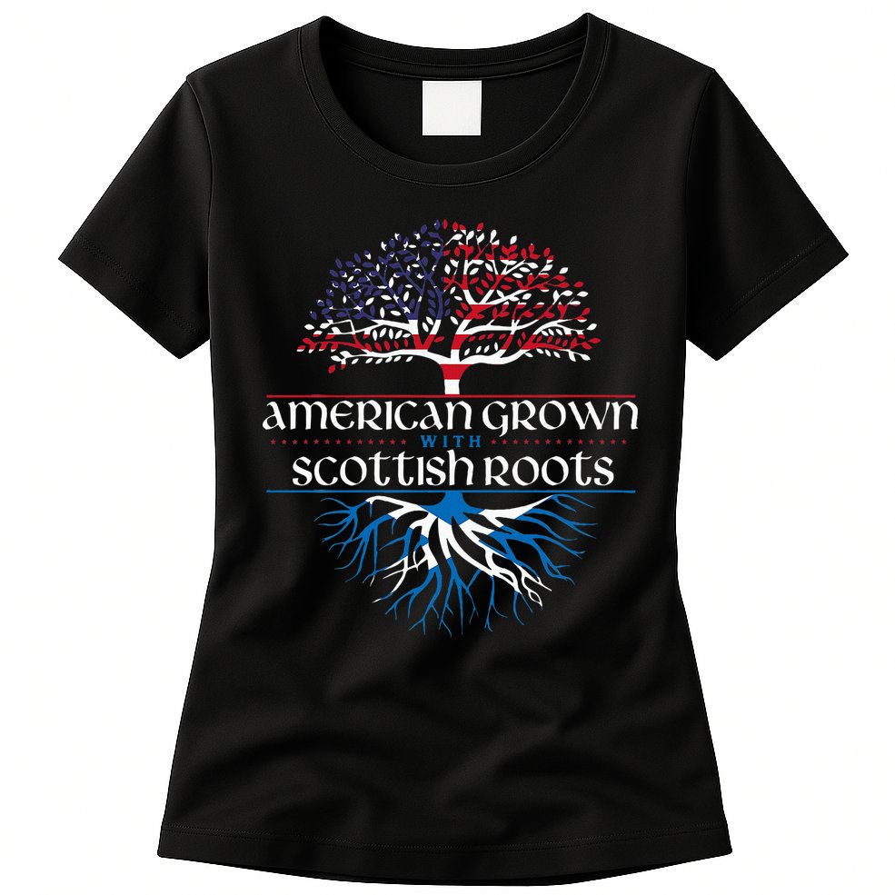 American Grown With Scottish Roots Scotland Pride Heritage Womens T-Shirt