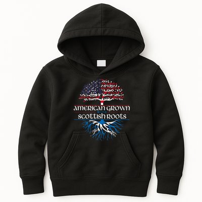 American Grown With Scottish Roots Scotland Pride Heritage Kids Hoodie