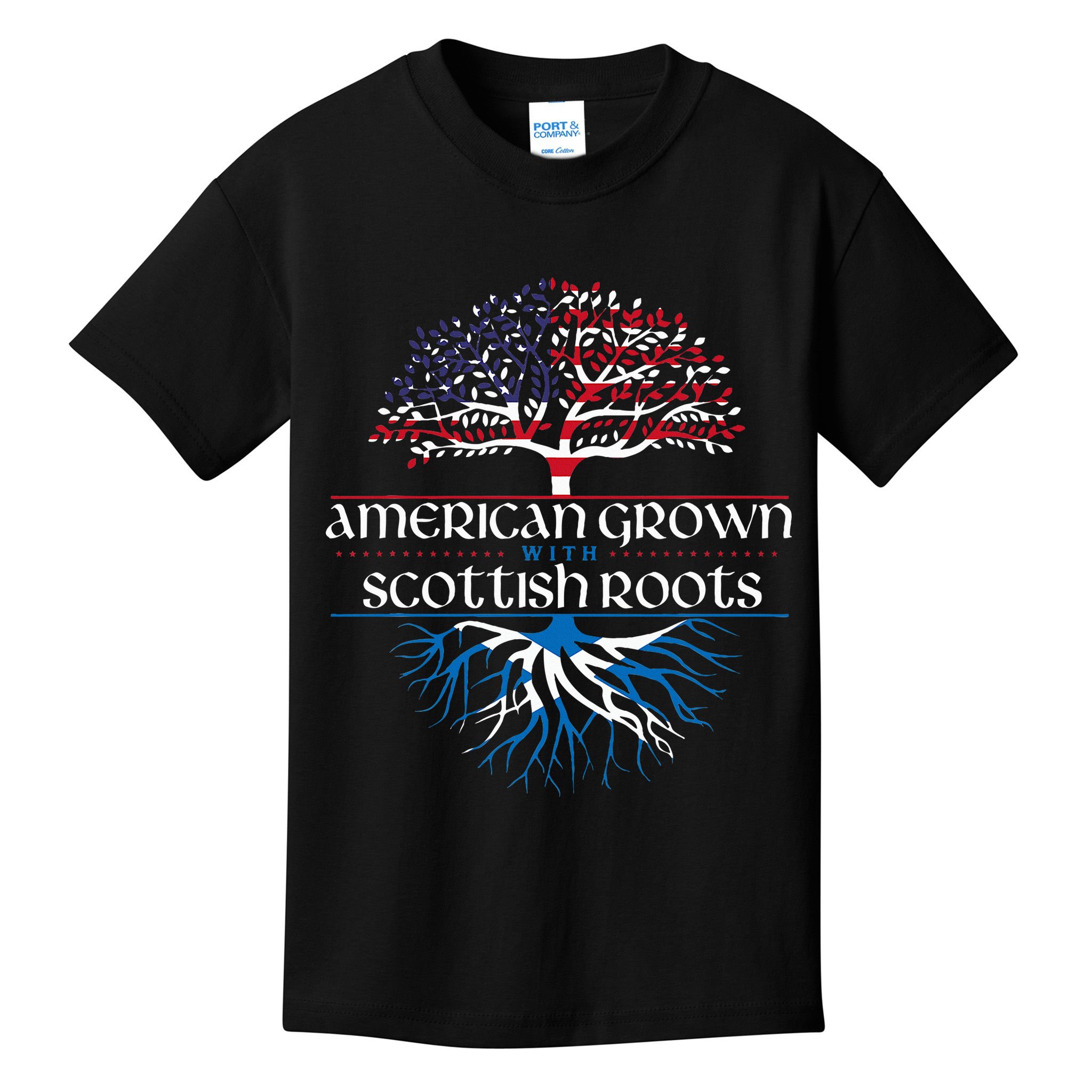 American Grown With Scottish Roots Scotland Pride Heritage Kids T-Shirt