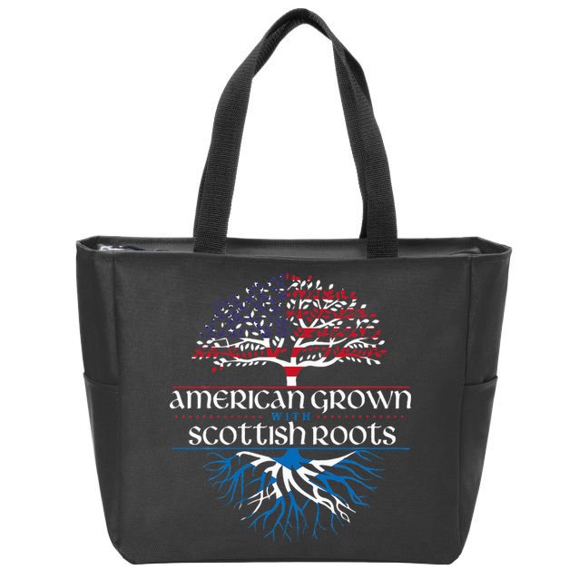 American Grown With Scottish Roots Scotland Pride Heritage Zip Tote Bag