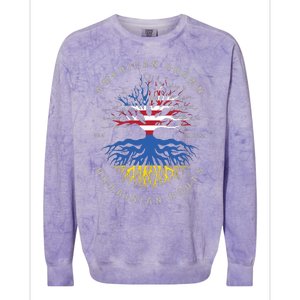 American Grown With Ukrainian Roots Usa Flag Ukraine Colorblast Crewneck Sweatshirt