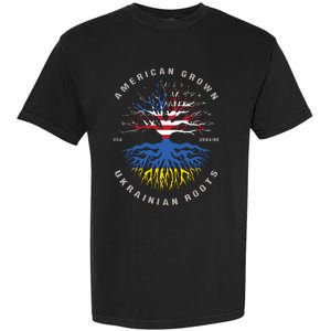 American Grown With Ukrainian Roots Usa Flag Ukraine Garment-Dyed Heavyweight T-Shirt