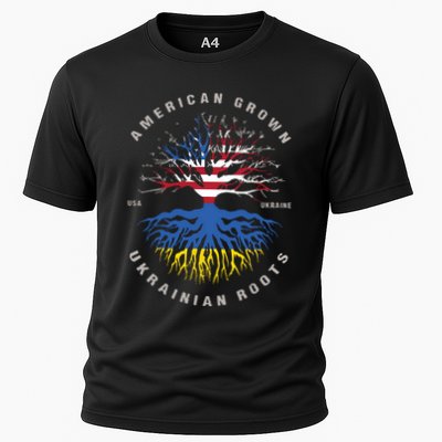 American Grown With Ukrainian Roots Usa Flag Ukraine Performance Shirt