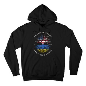 American Grown With Ukrainian Roots Usa Flag Ukraine Hoodie