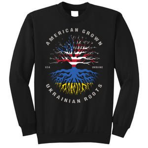 American Grown With Ukrainian Roots Usa Flag Ukraine Sweatshirt