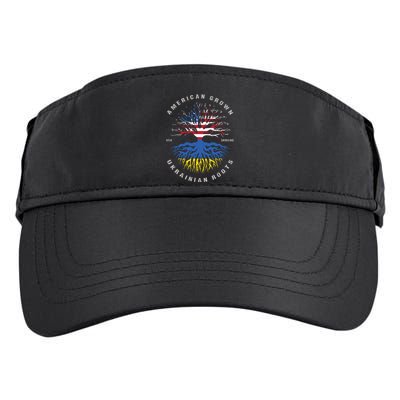 American Grown With Ukrainian Roots Usa Flag Ukraine Adult Drive Performance Visor