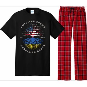 American Grown With Ukrainian Roots Usa Flag Ukraine Pajama Set