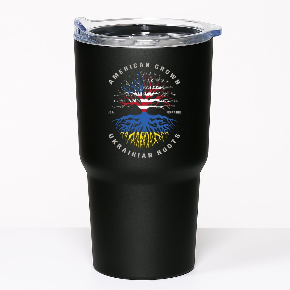 American Grown With Ukrainian Roots Usa Flag Ukraine Tumbler