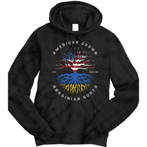 American Grown With Ukrainian Roots Usa Flag Ukraine Tie Dye Hoodie