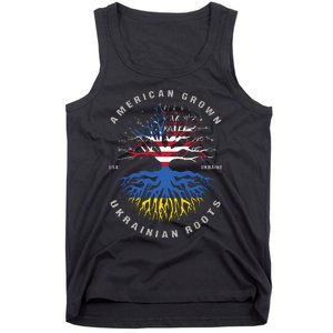 American Grown With Ukrainian Roots Usa Flag Ukraine Tank Top