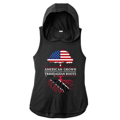 American Grown With Trinidadian Roots Gift Trinidad And Tobago Cute Gift Ladies PosiCharge Tri-Blend Wicking Draft Hoodie Tank