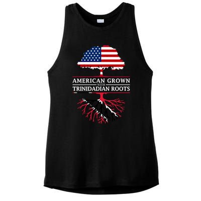 American Grown With Trinidadian Roots Gift Trinidad And Tobago Cute Gift Ladies PosiCharge Tri-Blend Wicking Tank