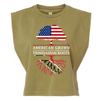 American Grown With Trinidadian Roots Gift Trinidad And Tobago Cute Gift Garment-Dyed Women's Muscle Tee