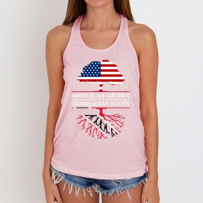 American Grown With Trinidadian Roots Gift Trinidad And Tobago Cute Gift Women's Knotted Racerback Tank