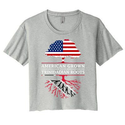 American Grown With Trinidadian Roots Gift Trinidad And Tobago Cute Gift Women's Crop Top Tee