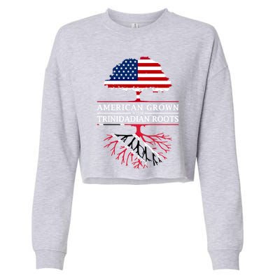 American Grown With Trinidadian Roots Gift Trinidad And Tobago Cute Gift Cropped Pullover Crew